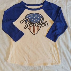 Lucky Brand 3/4 Sleeve Fender T-Shirt Size M